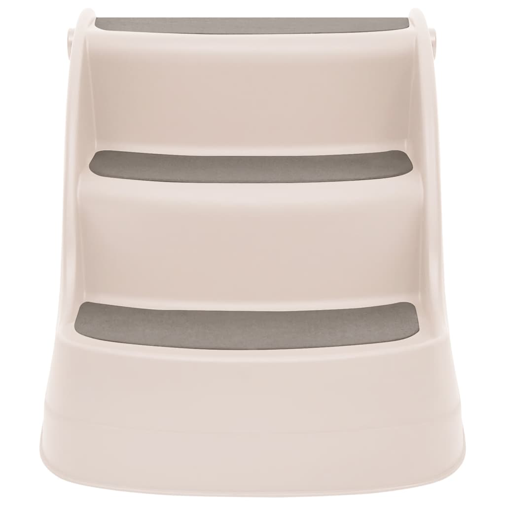 vidaXL Katzentreppe & Hundetreppe mit 3 Stufen Klappbar Creme 50x38x38 cm Kunststoff