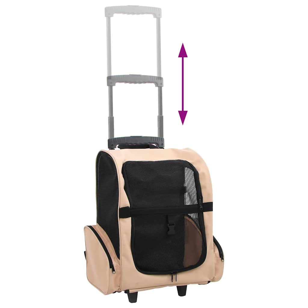 vidaXL Katzentrolley & Trolley für Haustiere 3-in-1 Faltbar Beige
