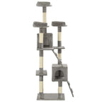 vidaXL Katzen-Kratzbaum mit Sisal-Kratzsäulen 170 cm Grau