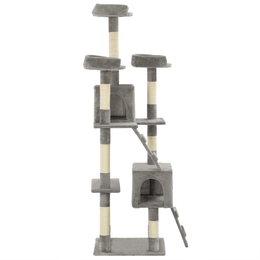 vidaXL Katzen-Kratzbaum mit Sisal-Kratzsäulen 170 cm Grau