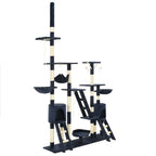 vidaXL Katzen-Kratzbaum mit Sisal-Kratzsäulen 230 - 250 cm Grau