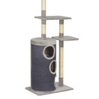 vidaXL Kratzbaum mit Sisal-Kratzsäulen Grau 260 cm