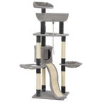 vidaXL Kratzbaum mit Sisal-Kratzsäulen Grau 145 cm