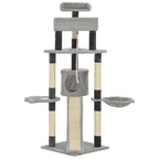 vidaXL Kratzbaum mit Sisal-Kratzsäulen Grau 145 cm