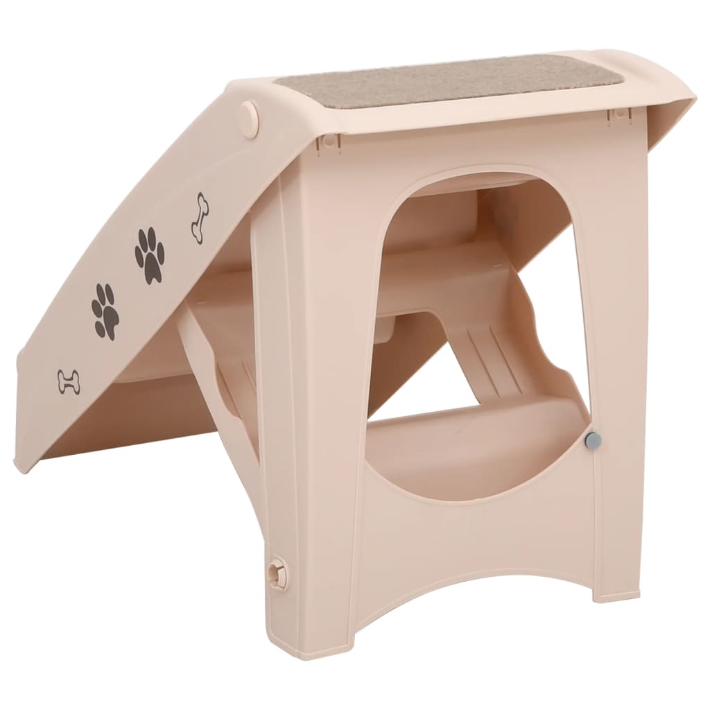 vidaXL Katzentreppe & Hundetreppe Klappbar Creme 62x40x49,5 cm