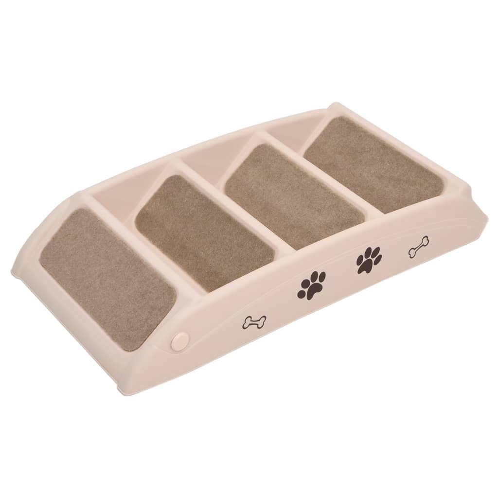 vidaXL Katzentreppe & Hundetreppe Klappbar Creme 62x40x49,5 cm
