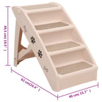 vidaXL Katzentreppe & Hundetreppe Klappbar Creme 62x40x49,5 cm