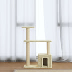 vidaXL Kratzbaum mit Sisal-Kratzsäulen Creme 70 cm