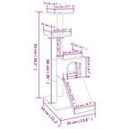 vidaXL Kratzbaum mit Sisal-Kratzsäulen Creme 92 cm