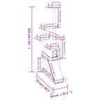 vidaXL Kratzbaum mit Sisal-Kratzsäulen Creme 155 cm