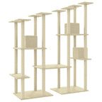 vidaXL Kratzbaum mit Sisal-Kratzsäulen Creme 174 cm