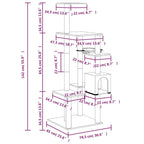 vidaXL Kratzbaum mit Sisal-Kratzsäulen Creme 142 cm