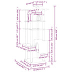 vidaXL Kratzbaum mit Sisal-Kratzsäulen Hellgrau 162 cm