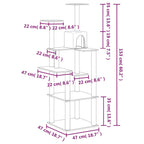 vidaXL Kratzbaum mit Sisal-Kratzsäulen Creme 153 cm