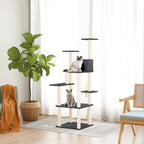 vidaXL Kratzbaum mit Sisal-Kratzsäulen Creme 153 cm