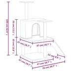 vidaXL Kratzbaum mit Sisal-Kratzsäulen Creme 109 cm