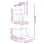 vidaXL Kratzbaum mit Sisal-Kratzsäulen Creme 166 cm