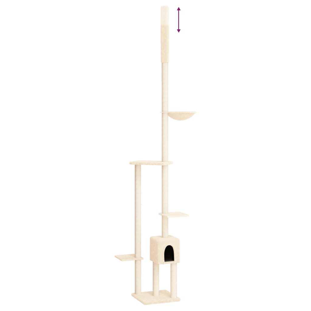 vidaXL Kratzbaum Deckenhoch Creme 258,5-284,5 cm