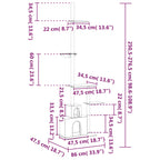 vidaXL Kratzbaum Deckenhoch Hellgrau 250,5-276,5 cm