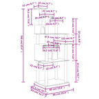 vidaXL Kratzbaum mit Sisal-Kratzsäulen Creme 166 cm