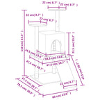 vidaXL Kratzbaum mit Sisal-Kratzsäulen Creme 110 cm