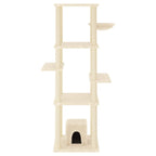 vidaXL Kratzbaum mit Sisal-Kratzsäulen Creme 154 cm