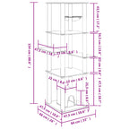 vidaXL Kratzbaum mit Sisal-Kratzsäulen Creme 154 cm