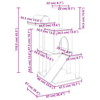 vidaXL Kratzbaum mit Sisal-Kratzsäulen Creme 110,5 cm