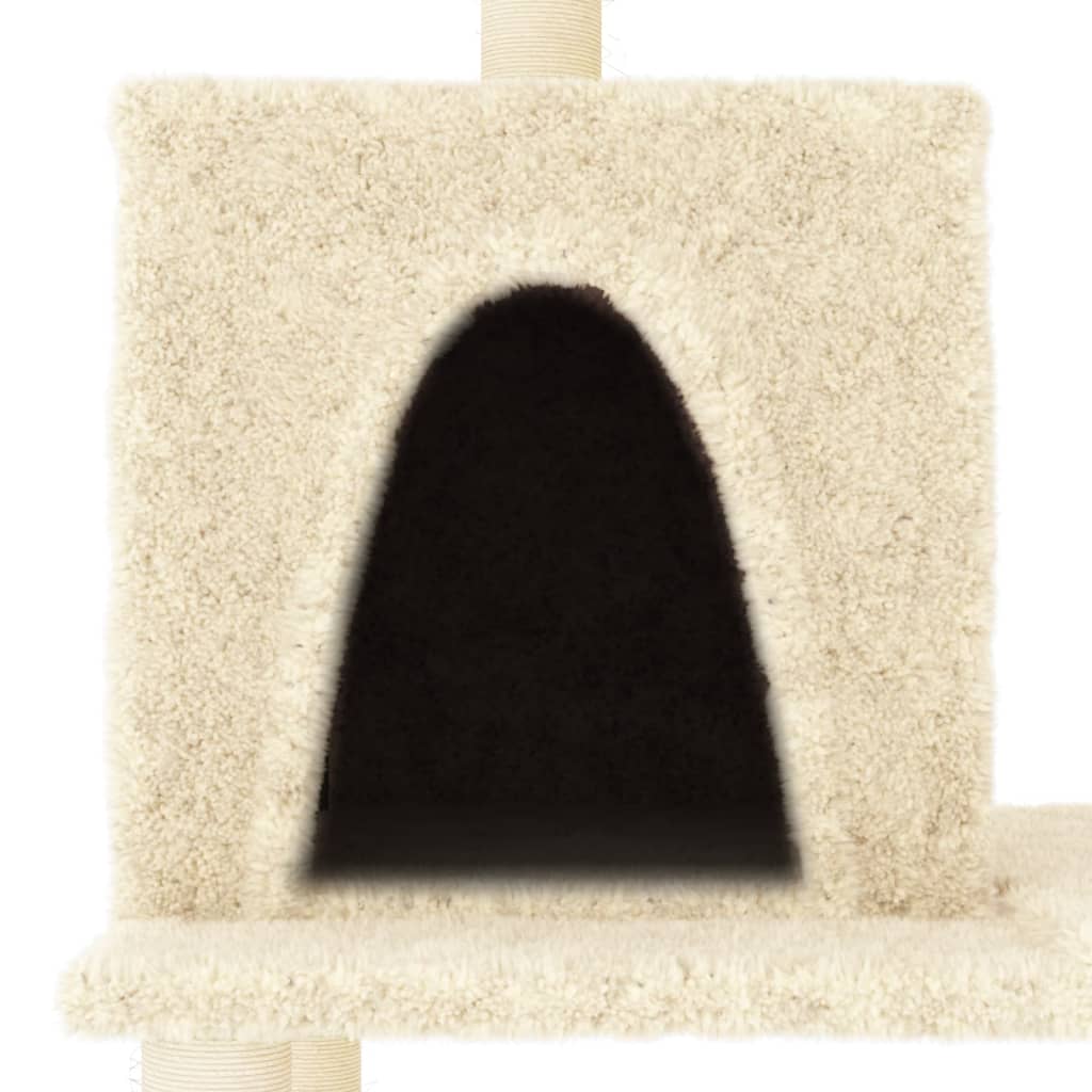 vidaXL Kratzbaum mit Sisal-Kratzsäulen Creme 167 cm