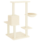 vidaXL Kratzbaum mit Sisal-Kratzsäulen Creme 95 cm