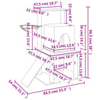 vidaXL Kratzbaum mit Sisal-Kratzsäulen Creme 96,5 cm