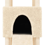 vidaXL Kratzbaum mit Sisal-Kratzsäulen Creme 153 cm
