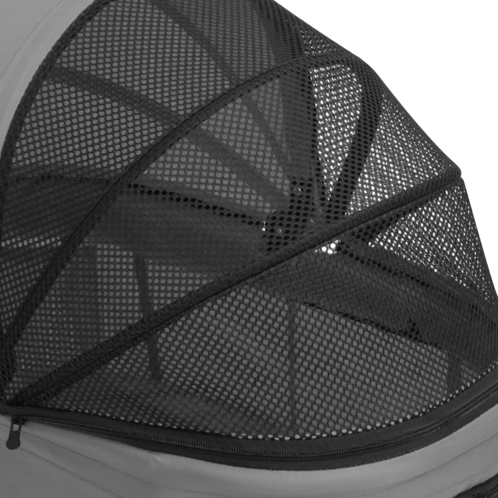 vidaXL Katzenwagen & Hundewagen für 2 Tiere Faltbar Grau 83x48x97 cm Oxford-Gewebe