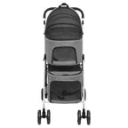 vidaXL Katzenwagen & Hundewagen für 2 Tiere Faltbar Grau 83x48x97 cm Oxford-Gewebe