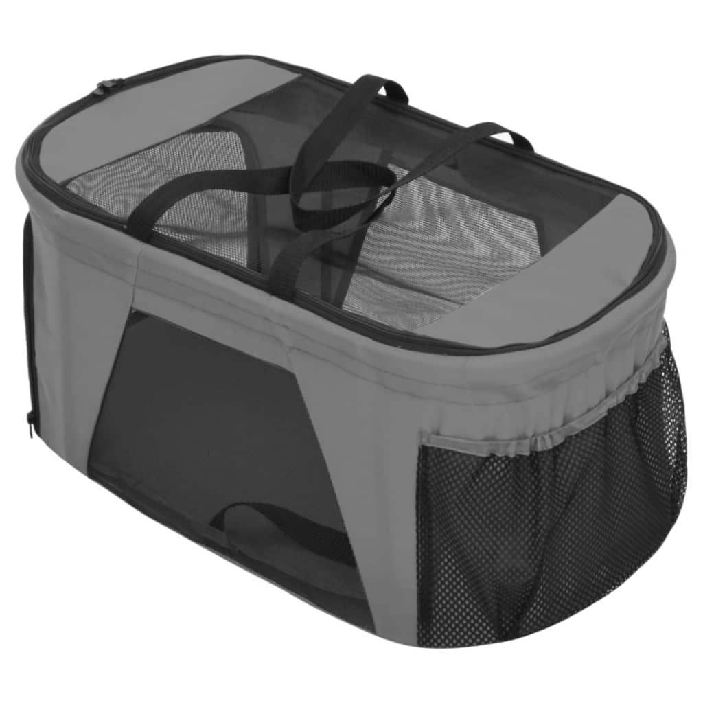 vidaXL Katzenwagen & Hundewagen für 2 Tiere Faltbar Grau 83x48x97 cm Oxford-Gewebe