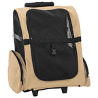 vidaXL Katzentrolley & Trolley für Haustiere 3-in-1 Faltbar Beige