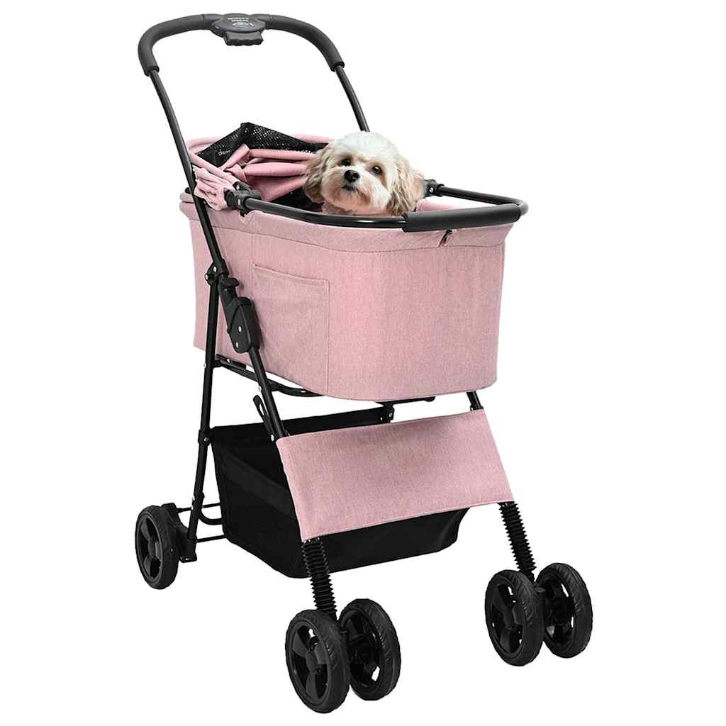 vidaXL Faltbarer Katzenwagen & Hundewagen Haustierwagen Rosa 81 x 47 x 99 cm 600D Oxford Stoff
