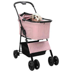 vidaXL Faltbarer Katzenwagen & Hundewagen Haustierwagen Rosa 81 x 47 x 99 cm 600D Oxford Stoff