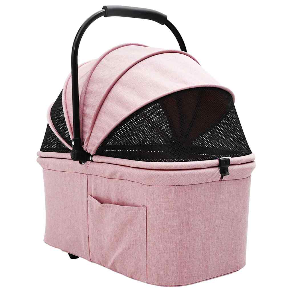 vidaXL Faltbarer Katzenwagen & Hundewagen Haustierwagen Rosa 81 x 47 x 99 cm 600D Oxford Stoff