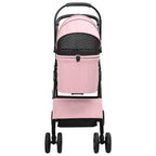 vidaXL Faltbarer Katzenwagen & Hundewagen Haustierwagen Rosa 81 x 47 x 99 cm 600D Oxford Stoff