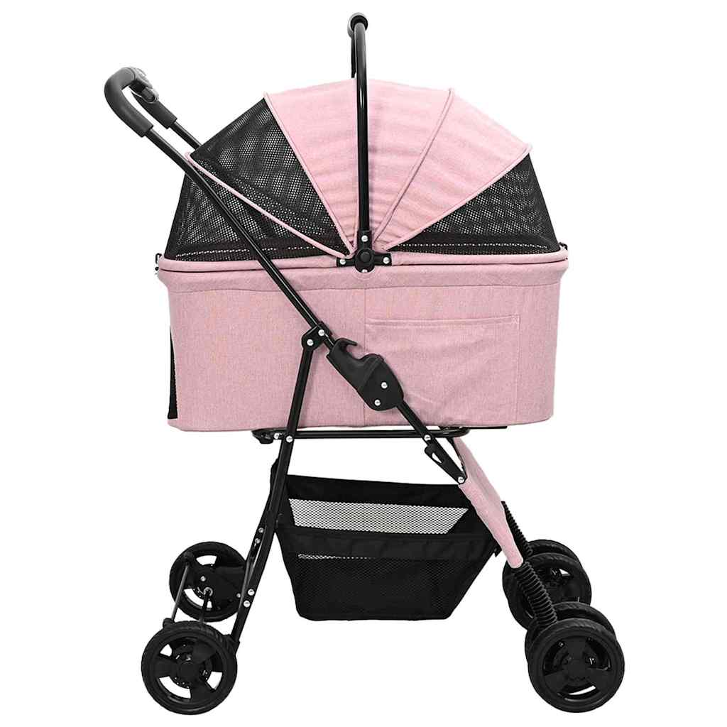 vidaXL Faltbarer Katzenwagen & Hundewagen Haustierwagen Rosa 81 x 47 x 99 cm 600D Oxford Stoff