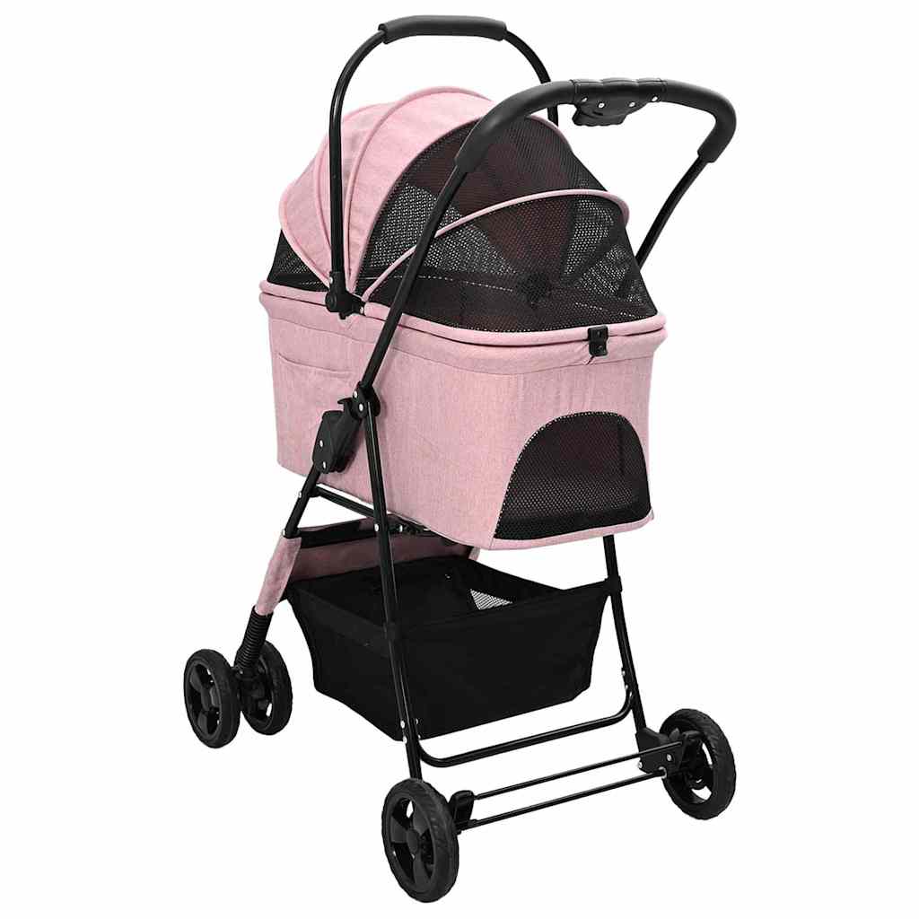 vidaXL Faltbarer Katzenwagen & Hundewagen Haustierwagen Rosa 81 x 47 x 99 cm 600D Oxford Stoff