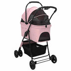 vidaXL Faltbarer Katzenwagen & Hundewagen Haustierwagen Rosa 81 x 47 x 99 cm 600D Oxford Stoff