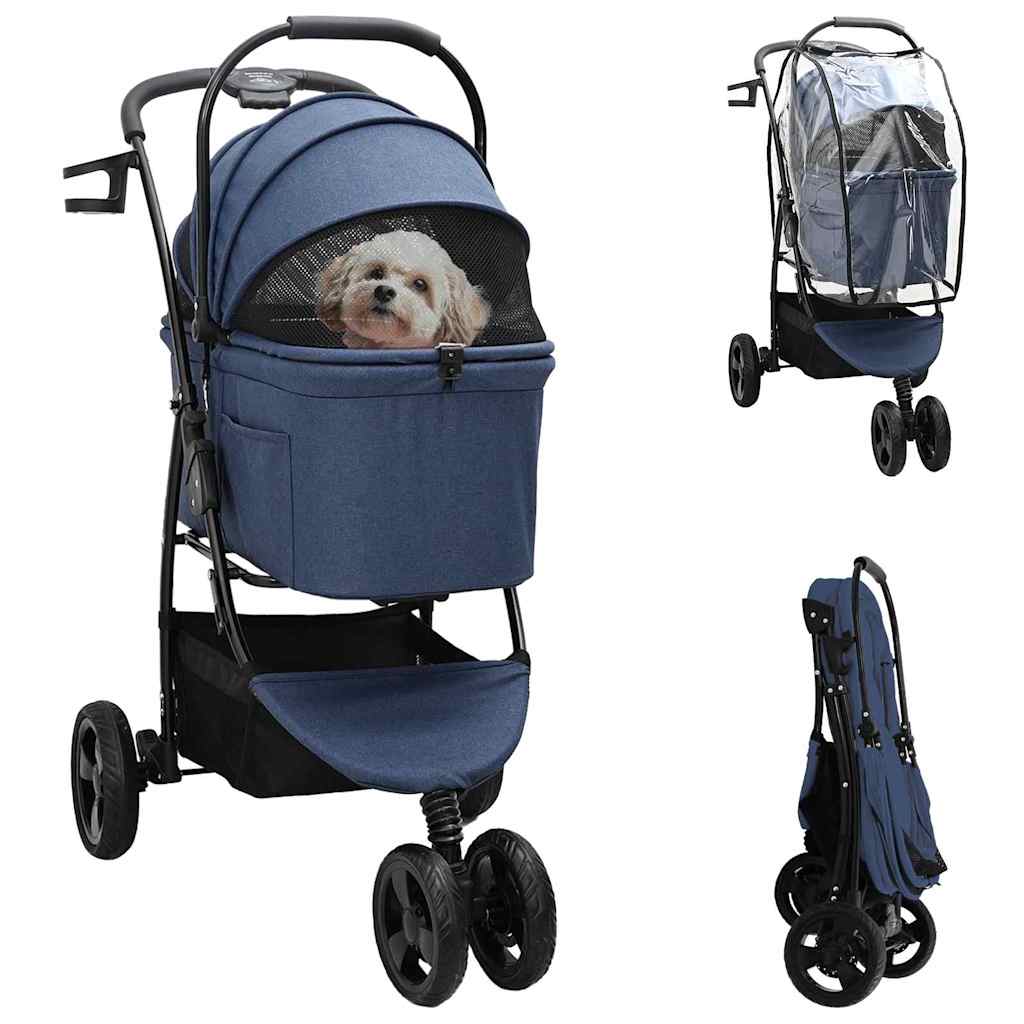 vidaXL Faltbarer Katzenwagen & Hundewagen Haustierwagen Rosa 81 x 47 x 99 cm 600D Oxford Stoff