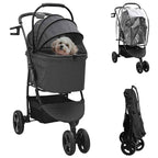 vidaXL Faltbarer Katzenwagen & Hundewagen Haustierwagen Rosa 81 x 47 x 99 cm 600D Oxford Stoff