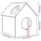 vidaXL Katzenhöhlenhaus 41x50x50 cm Massivholz Kiefer