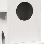 vidaXL Katzenhöhlenhaus Weiß 43x43x90 cm Massivholz Kiefer